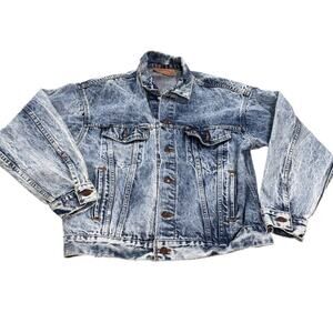 Vintage 80s Acid Wash Levi Denim Jacket Size M Made in USA